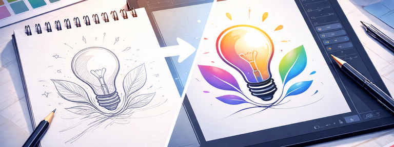 Convert a drawing into vector artwork in Adobe Illustrator
